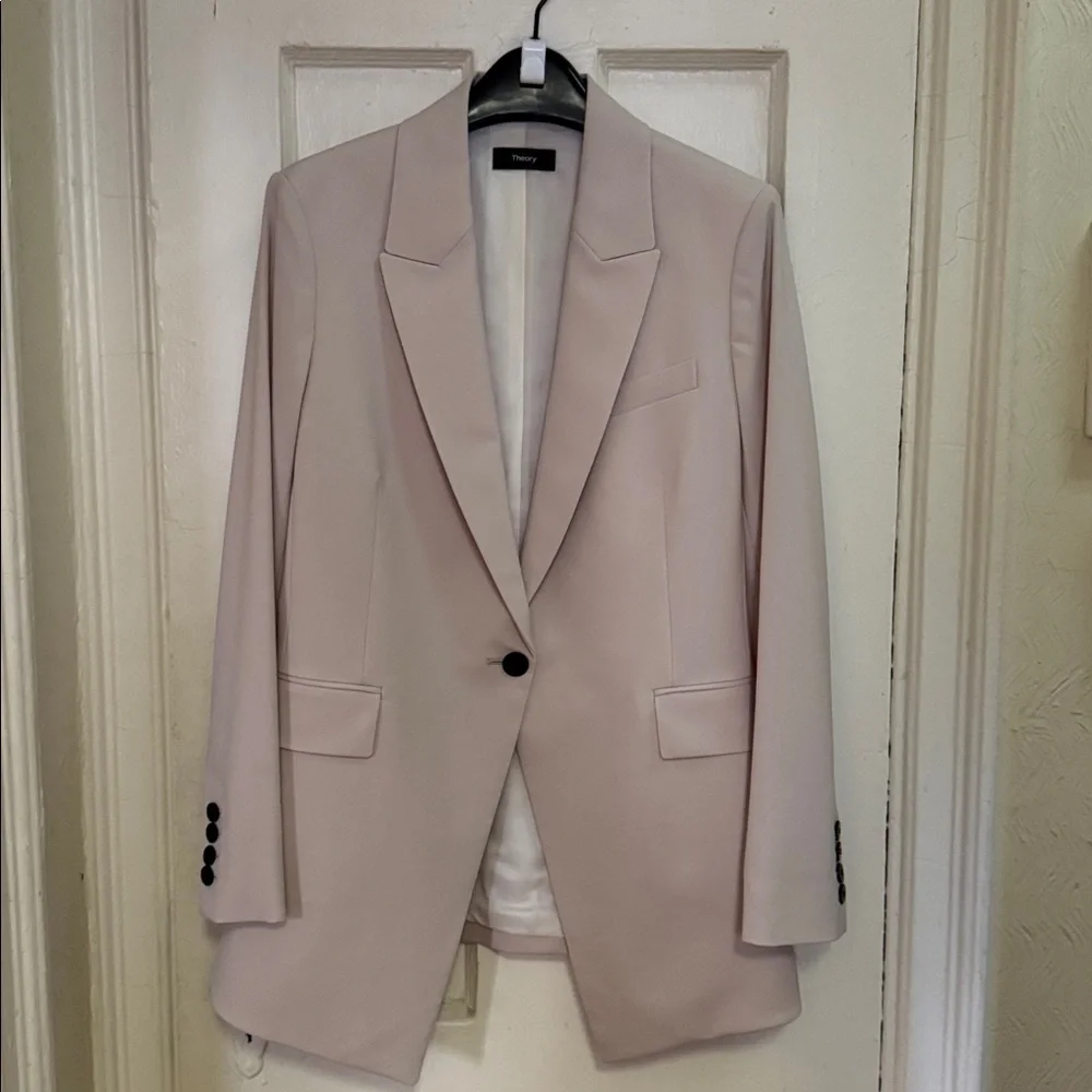 Theory Women's Sand wool Blazer - Picture 3 of 4